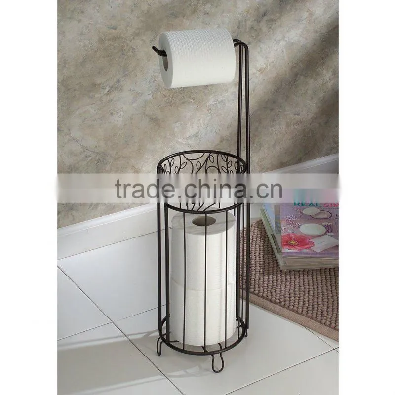 Stainless Tissue roll bathroom organizer holder, paper storage rack