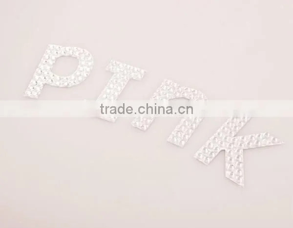 Custom high quality bling letter rhinestone sticker sheets 3d acrylic self-adhesive sticker glitter letter diamond sticker