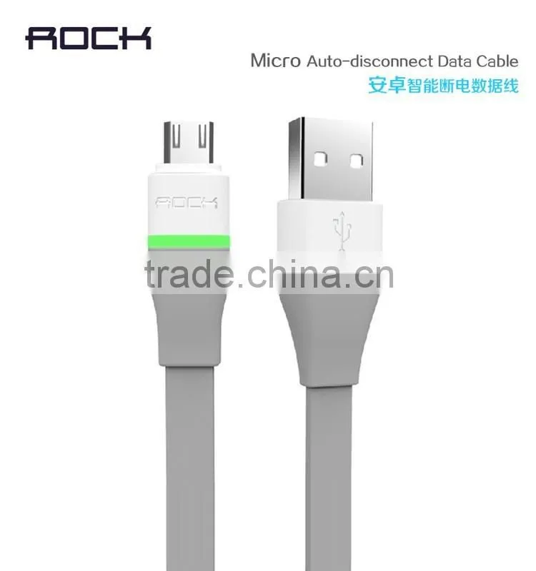 Original Rock Micro Auto-disconnect Data Cable Ligth Micro USB Cable For SAMSUNG Xiaomi HTC smart phone