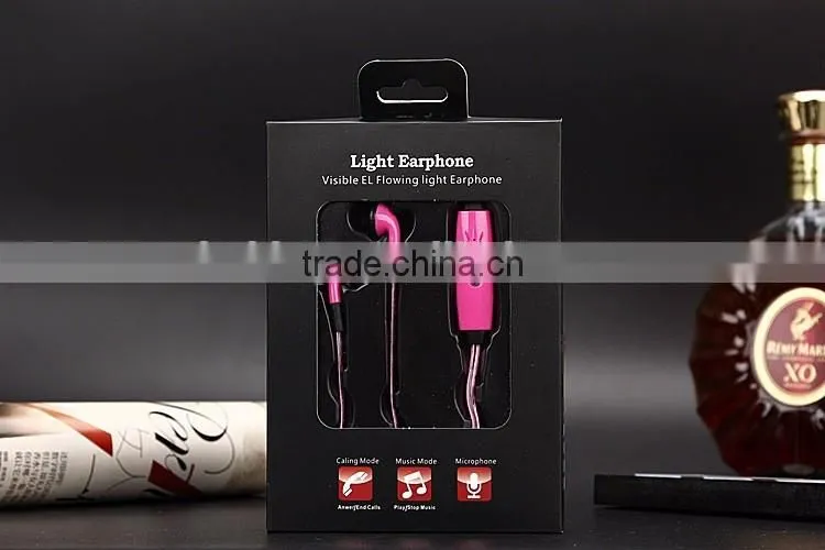 3.5mm LED Earphones For mobile phones music cell phones headphones