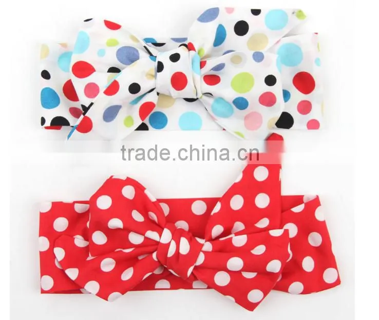 Foreign trade 2016 Tiara children hair rabbit ears with soft dot silk printing baby female baby with milk