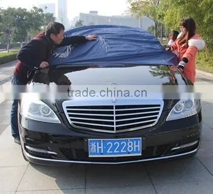 Blue polyester sun protection car cover