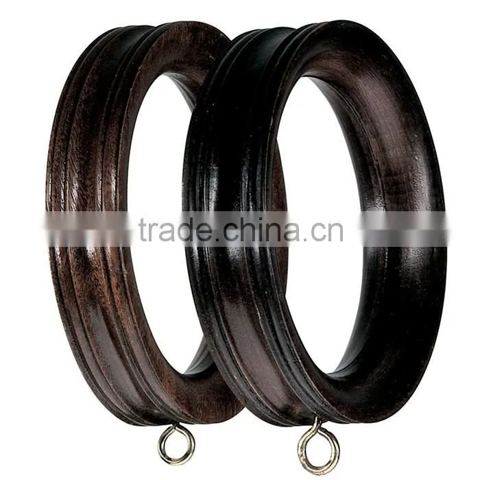 Custom high quality unfinished curtain ring,soft varnished wooden curtain ring