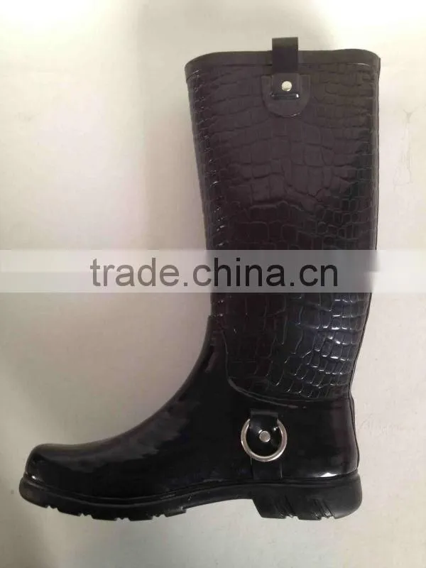 high quality galoshes rubber boots black women fashion rain boots
