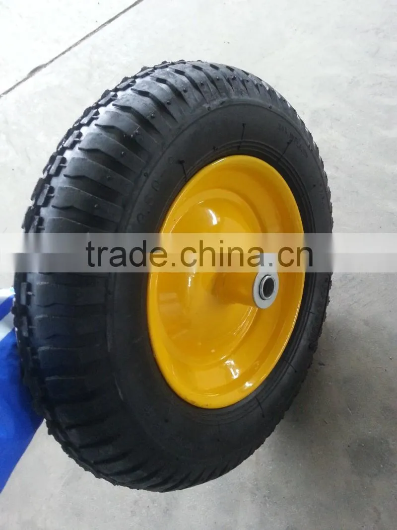 Turkey market 14 inch wheelbarrow rubber wheel 3.50-8