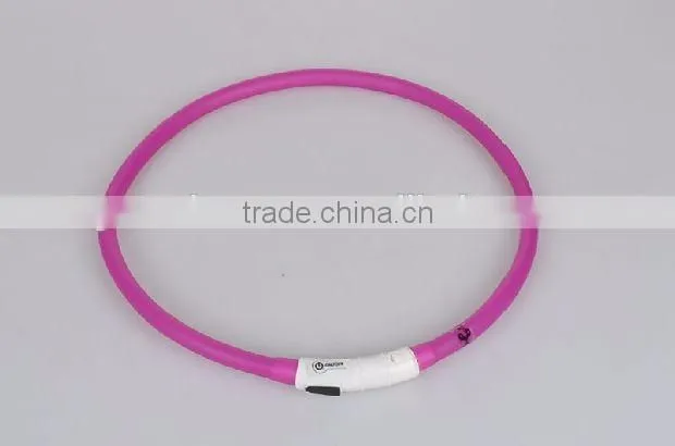newest Waterproof led dog collar cuttable USB rechargeable usb rechargeable flashing dog collars