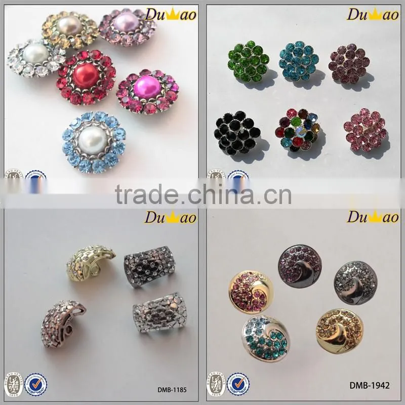 888crystal metal button rhinestone shank buttons