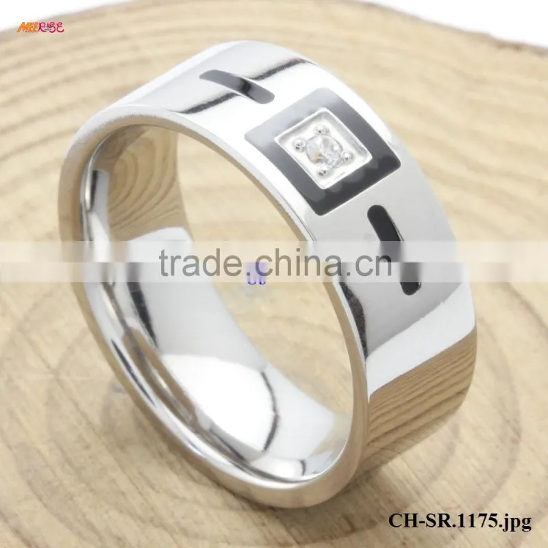 Fine Jewelry High Polished Titanium Steel Gear Ring Mens