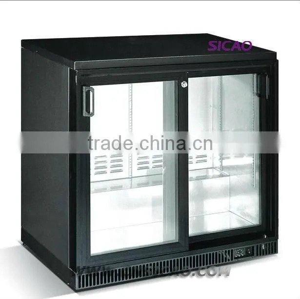 Supermarket Beverage Display Fridge with Three Sliding Glass Door 108L ~ 330L