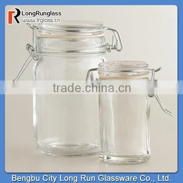 LongRun Stackable Square Glass Jars with Lids Hot Sale Kitchen Glassware