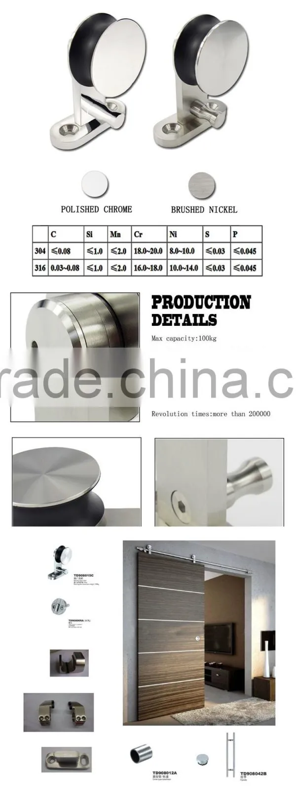 American Style Wood Sliding Doors and Window Fittings for Furniture Supply by Alibaba China