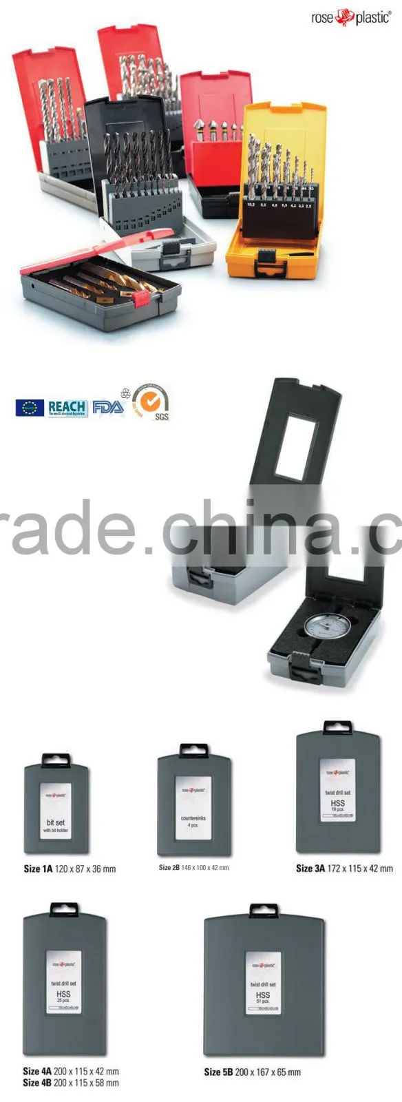 PP transparent PVC clear visible or PE colored plastic packaging box for stepped drill Rose Box BR