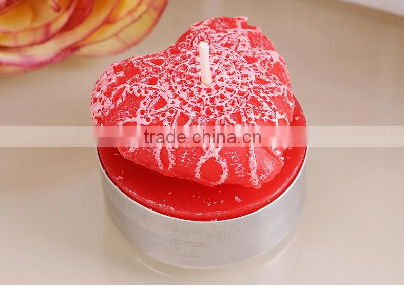 Wholesale Multi-color gift flameless scented heart shape wedding tealight candle