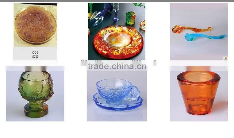 Restaurant popular colorful liuli crystal dish