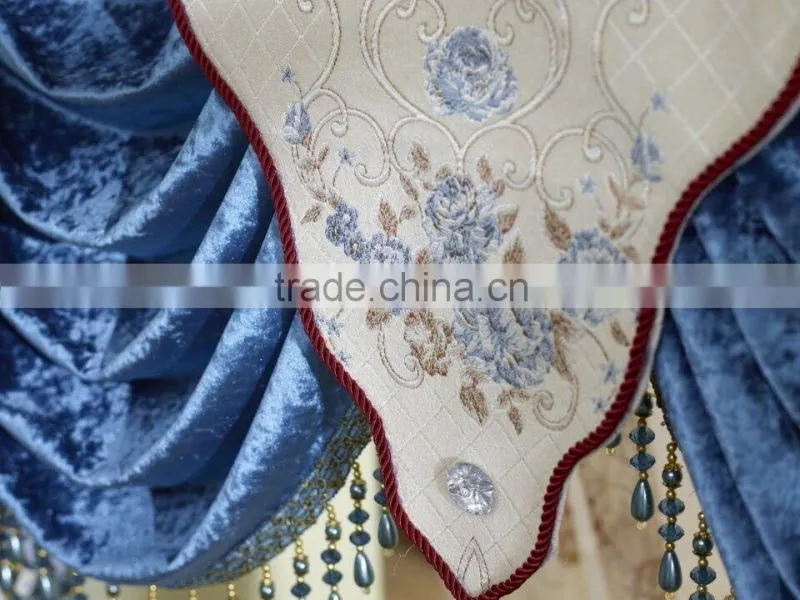 New curtain design 2016 !100% polyester luxury jacquard fabric valance macrame drapery curtain