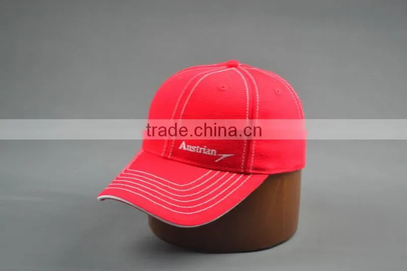 Red promotional baseball caps