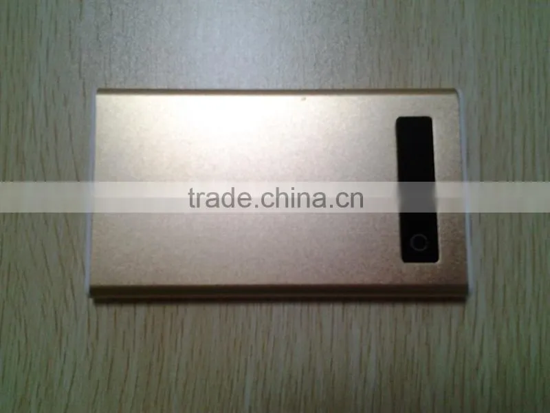 Recommendation! universal portable ultra thin power bank 4000mah aluminium alloy LED screen