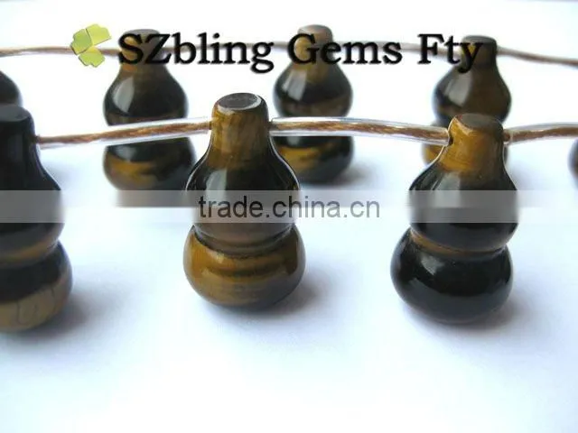 Hot seller loose gemstone,tiger eye gourd shaped beads