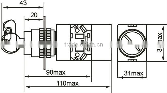 2 or 3 position rotary selector key switch silver contact grade A D7-11Y