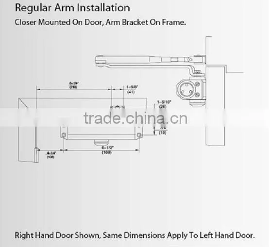 Frameless glass door closer smooth operation with 40-65kg door weight