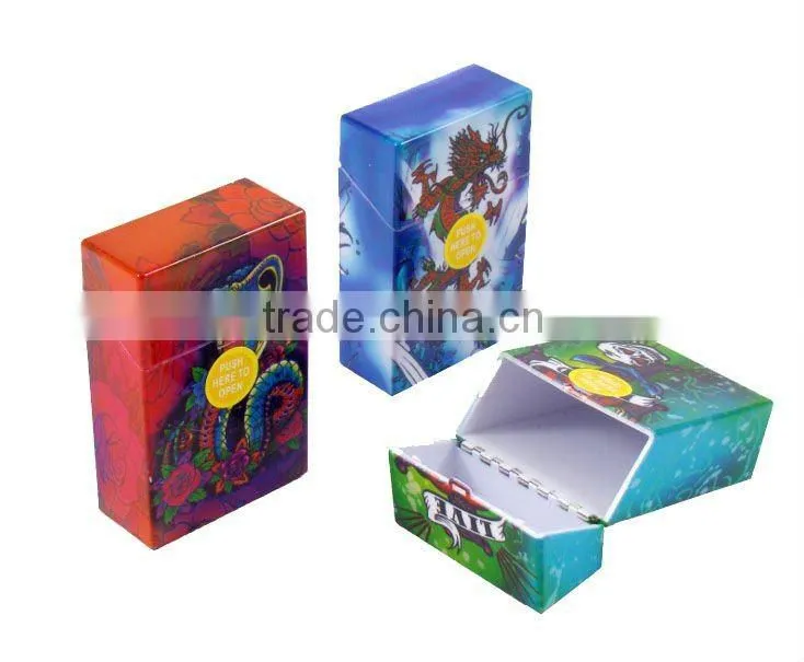 automatic open, printing plastic cigarette case ,
