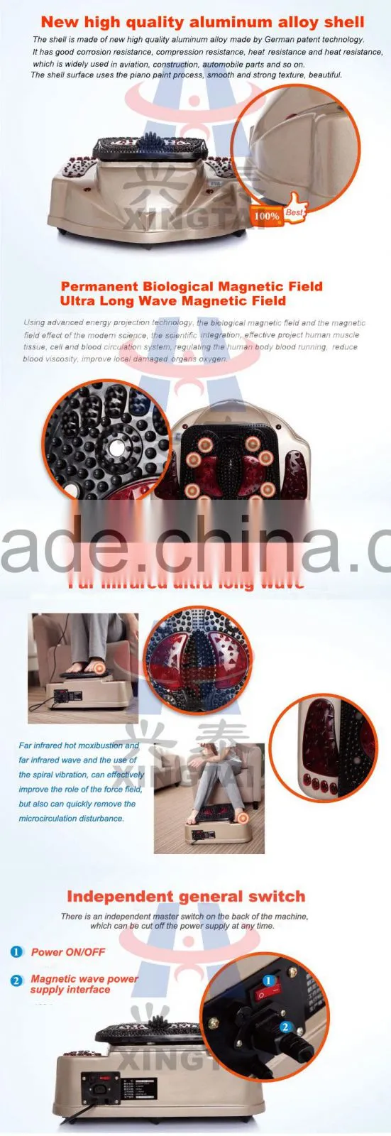 XT-8805-7 Body Vibrating Infrared Function Magnet Theatment Health Care Blood Circulation Beautify Leg and Foot Massage Machine
