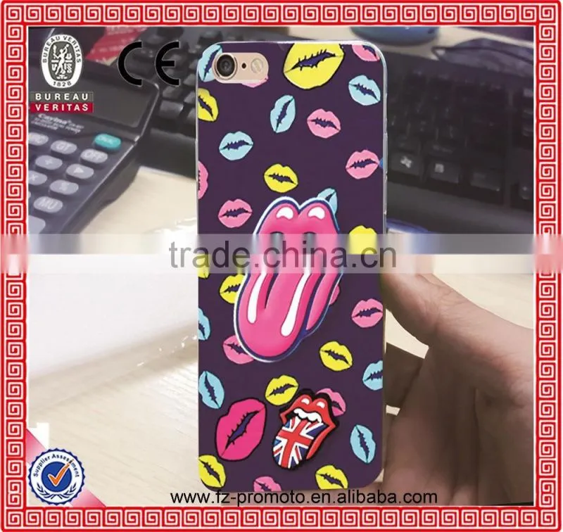 Fashion Brand Red Lips Dots Flowers MJ Soft TPU Plastic Phone Case Cover For iPhone 6 4.7inch