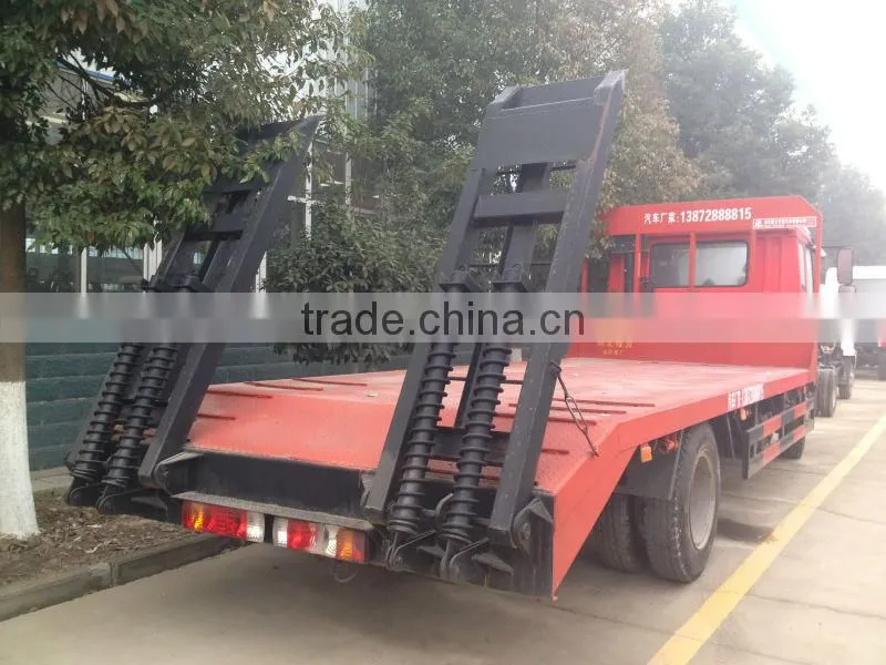 FAW flat bed truck,flatbed trucks to to carry excavator,flat trucking