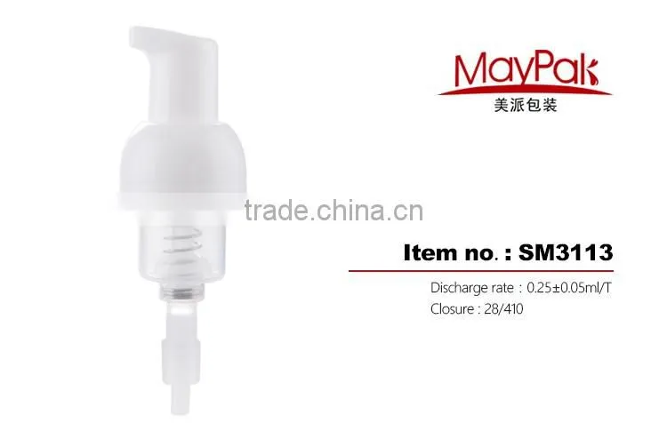 SM3113 28/410 size white plastic foam pump liquid soap dispenser