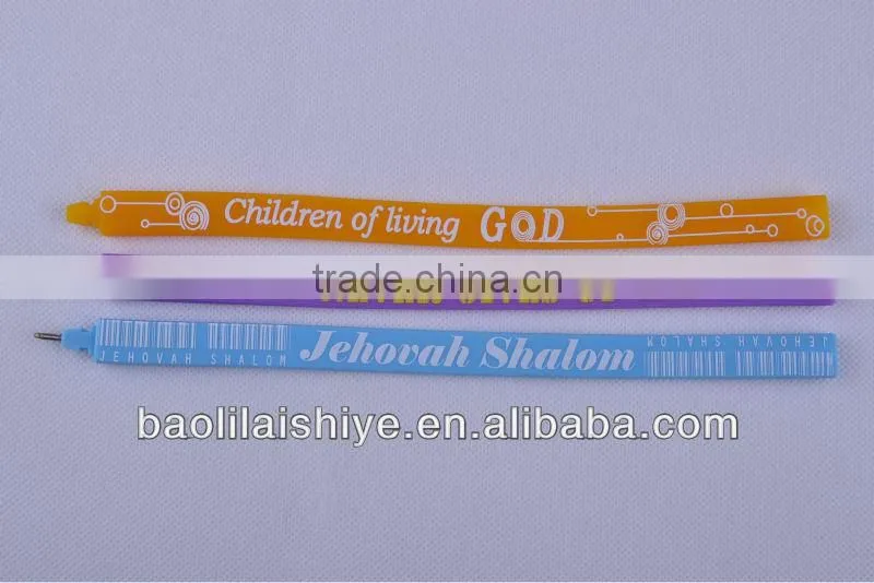 Newest product!!! Portable soft & flexible advertising & promotional gift multifunction slap silicone wristband pen for writting