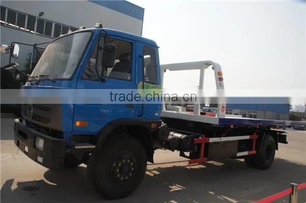 dongfeng 4x2 one tow two flatbed wrecker towing truck