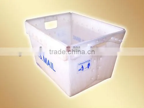 Corrugated plastic storage bins with lids