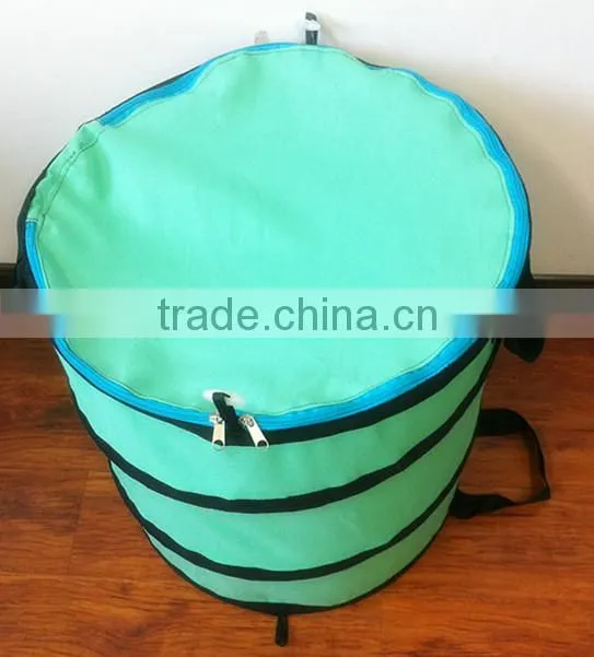 Green folding wood laundry hamper ,storage box,canvas tool bags