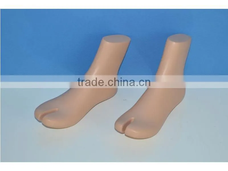Fashion flip-flops display Golden mannequin feet and foot for shoes display