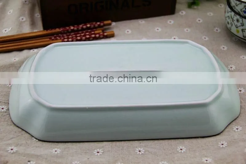 KC-00049 High Temperature decal ceramic dinner plate, ceramic fish plate