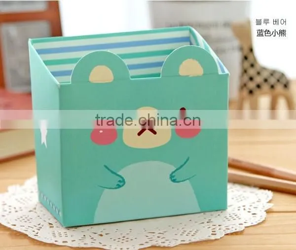 2514 Cute animal paper storage box custom stationery pen holder wholesale