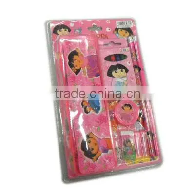 Back to school stationery set /school supplies/pencil case/ruler/sticker/eraser/kid gift