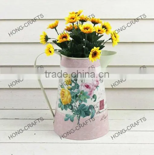 2015 paper decal metal flower watering can metal kids watering can