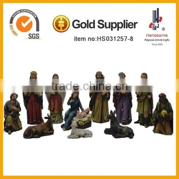 Christianity resin religious olive wood outdoor christmas nativity set