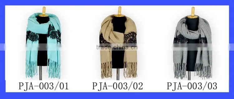 Aqua with black knitted wool shawl collar cardigan women fashion scarve wholesale