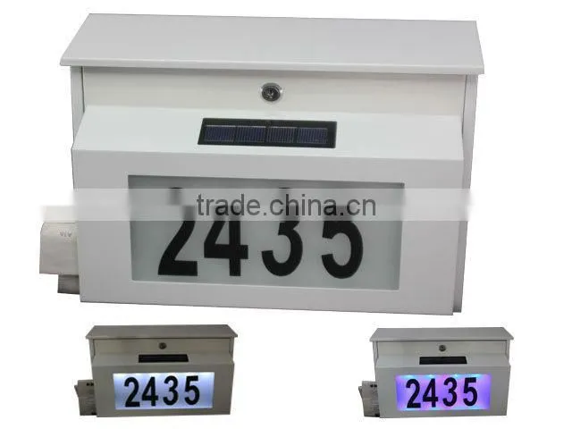 FQ-195 Large Capacity Led Lighted Mailbox with Newspaper Holder,led solar mailbox,house number mailbox