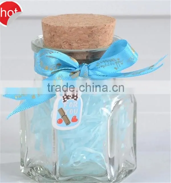 glass bottle with cork rectangular shape