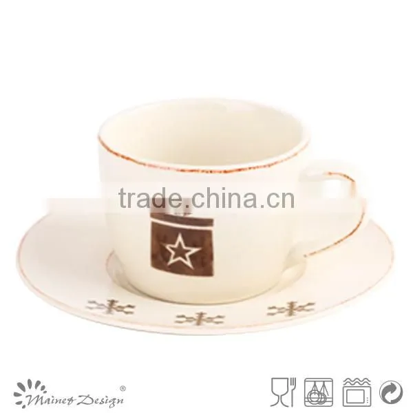 Good quality novel gift design ceramic cup and saucer