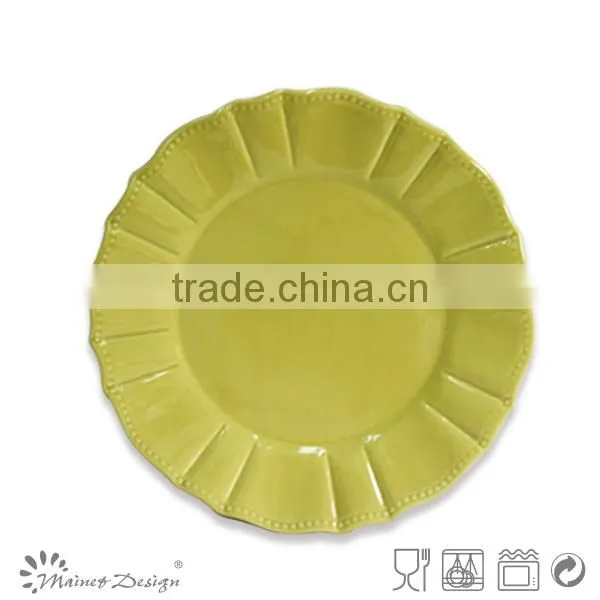 Embossed solid color cheap dinnerware set