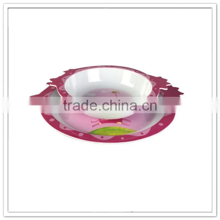 China crown shape child safe melamine other plate and bowl for kids