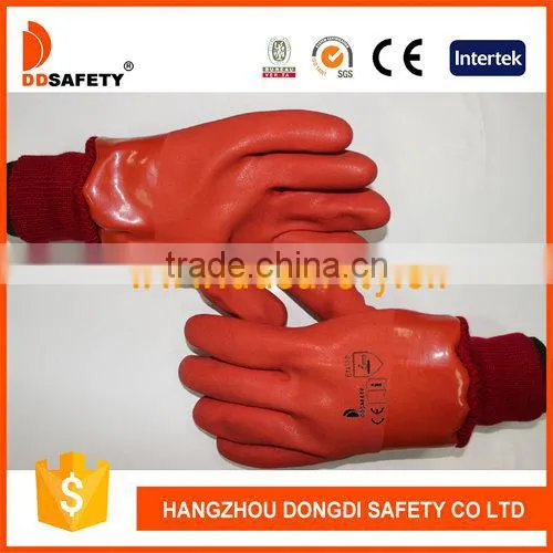 DDSAFETY Construction Safety Working Pvc Gloves With Acrylic Boa Liner