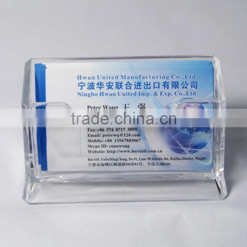 Hot selling transparent plastic desktop name card holder