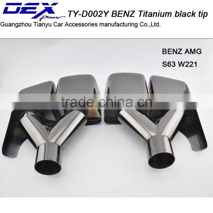 Car titanium black tip ben z e63 w221 exhaust pipe