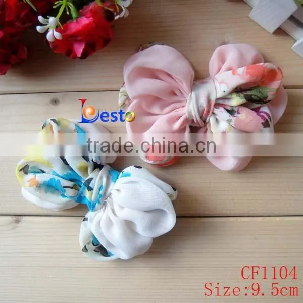 CF1104 Antique ribbon chiffon fabric bow tie for accesssories