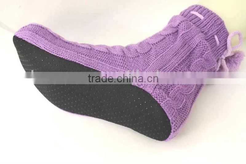 Women pompom warmer indoor slipper socks
